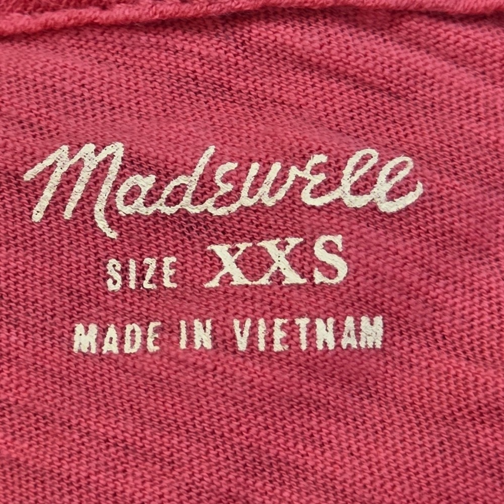 Madewell Whisper Cotton Crewneck Tee Womens XXS Short Sleeve Slub Coral Pink T - Picture 2 of 5
